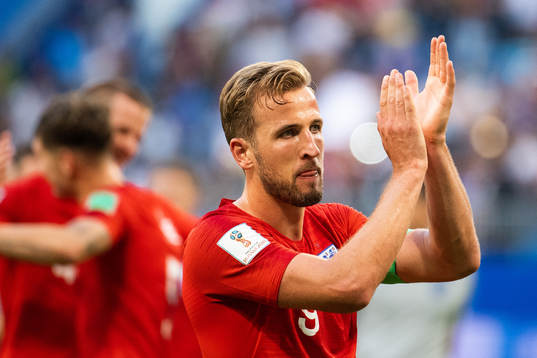 Harry Kane of England celebrates