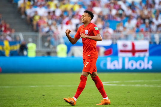 Jesse Lingard of England celebrates