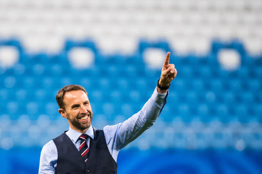 Head coach Gareth Southgate of England celebrates
