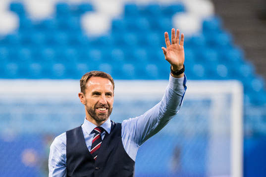 Head coach Gareth Southgate of England celebrates