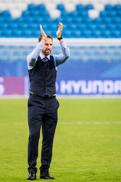 Head coach Gareth Southgate of England celebrates