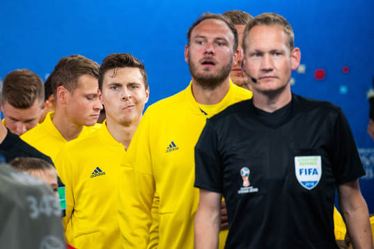 Victor Nilsson Lindelöf and Andreas Granqvist of Sweden