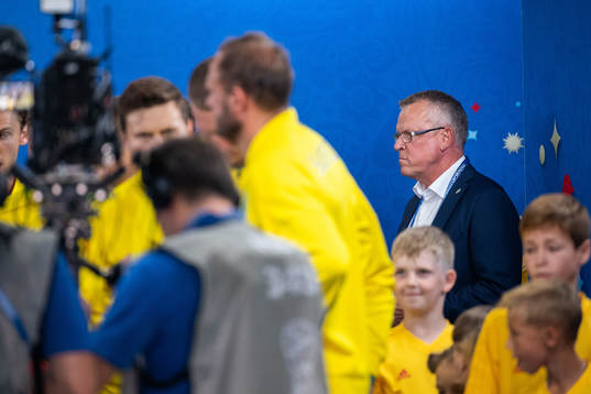 Head coach Janne Andersson of Sweden prior to the FIFA