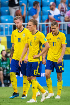 Albin Ekdal, Ludwig Augustinsson and Viktor Claesson of
