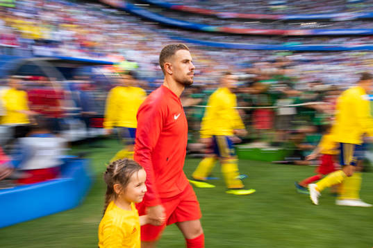 Jordan Henderson of England enters the pitch prior to the