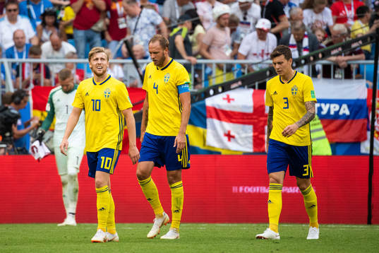 Emil Forsberg, Andreas Granqvist and Victor Nilsson
