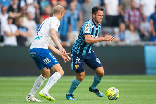 Norrköpings Andreas Johansson och Djurgårdens Kerim Mrabti
