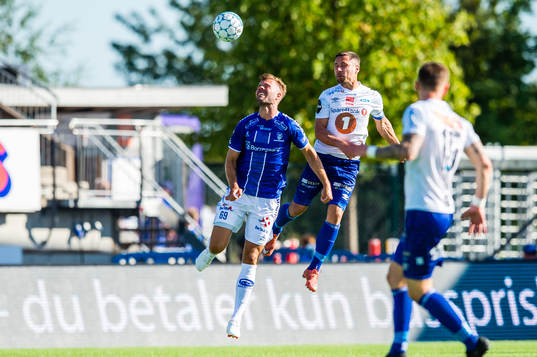 Patrick Mortensen of Sarpsborg 08 and Mads Reginiussen of