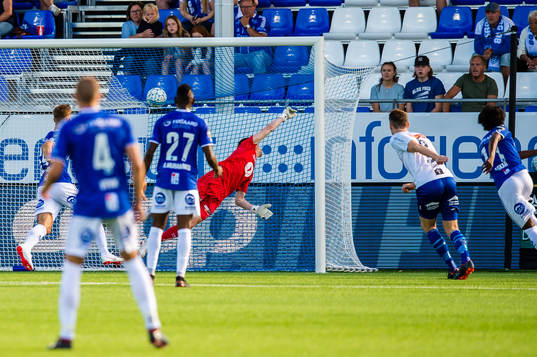 Amin Soleiman Askar of Sarpsborg 08 scores the 2-0 goal