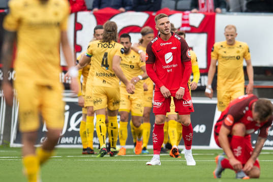 Gilli Rolantsson of Brann looks dejected