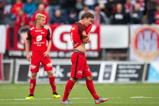 Fredrik Haugen of Brann looks dejected