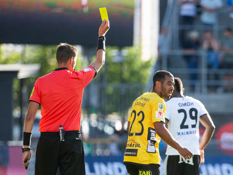 Elfsborgs Alex Dyer varmas av domare Magnus Lindgren
