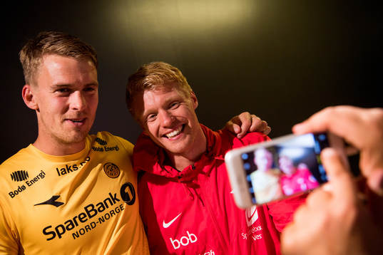 Kristian Fardal Opseth of Bodø/Glimt and Sivert Heltne