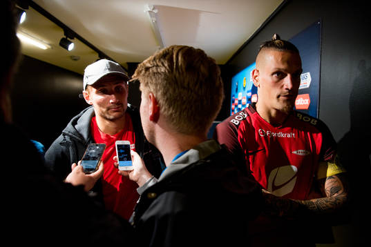 Steffen Lie Skålevik and Vito Wormgoor of Brann