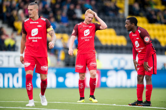 Sivert Heltne Nilsen of Brann looks dejected