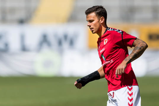 Kalmars Herman Hallberg före fotbollsmatchen i Allsvenskan