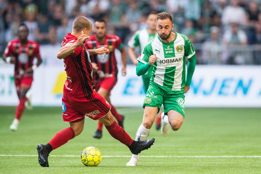 Östersunds Douglas Bergqvist och Hammarbys Muamer Tankovic