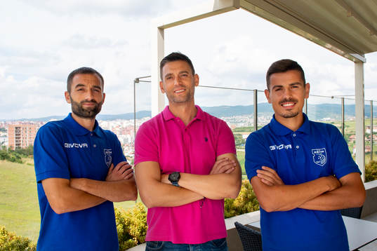 Xhevdet Shabani, head coach Bekim Isufi and Ardian Limani