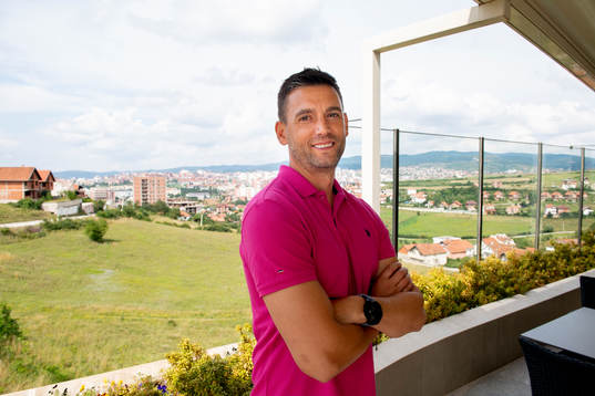 Head coach Bekim Isufi of FC Drita poses for a portrait
