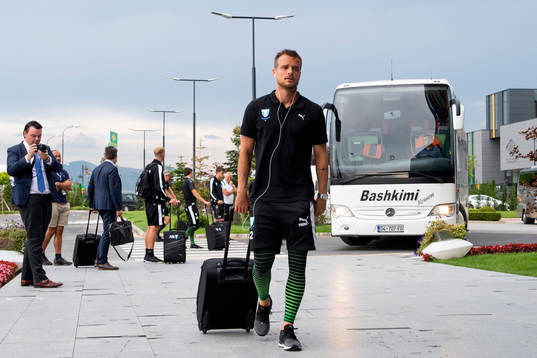 Eric Larsson of Malmö FF arrives