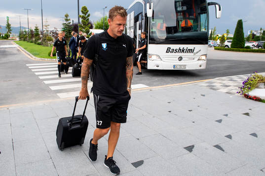 Goalkeeper Johan Dahlin of Malmö FF arrives