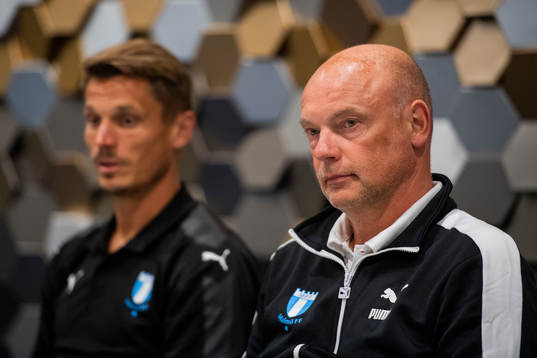 Markus Rosenberg and head coach Uwe Rösler of Malmö FF