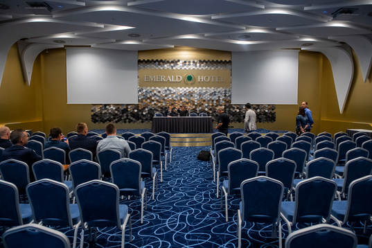 Press officer Peter Åhlander and Markus Rosenberg sits at