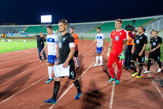 Markus Rosenberg of Malmö FF enters the pitch for the UEFA