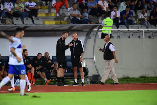 during the UEFA Champions League qualifying match between