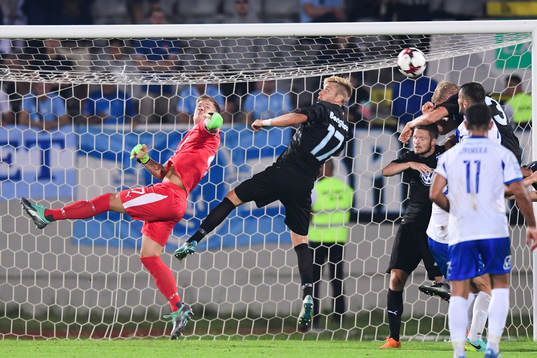 goalkeeper Johan Dahlin and Rasmus Bengtsson of Malmö FF