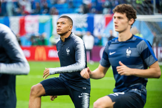 Kylian Mbappe of France prior to the FIFA World Cup semi