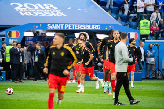 Eden Hazard of Belgium prior to the FIFA World Cup semi