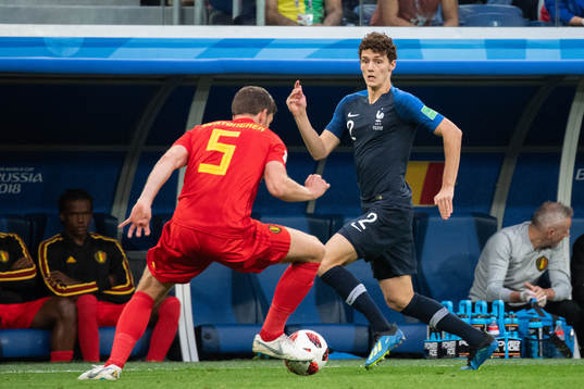 Jan Vertonghen of Belgium and Benjamin Pavard of France