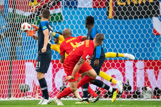Lucas Hernandez of France sees goalkeeper Hugo Lloris save