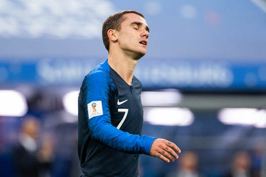 Antoine Griezmann of France looks dejected