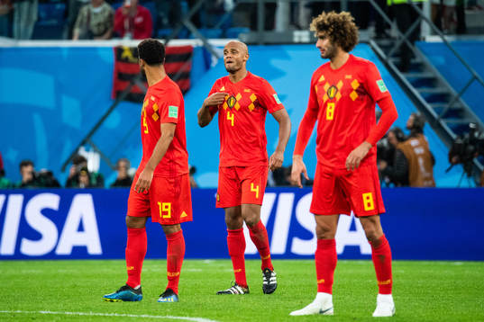 Moussa Dembele, Vincent Kompany and Marouane Fellaini of