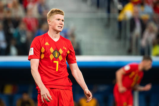Kevin De Bruyne of Belgium looks dejected