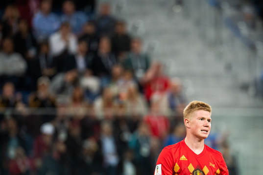 Kevin De Bruyne of Belgium looks dejected