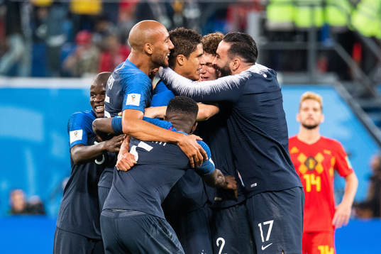 Players of France celebrate