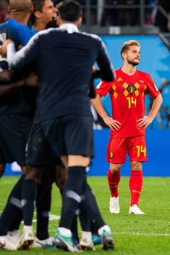 Dries Mertens of Belgium looks dejected
