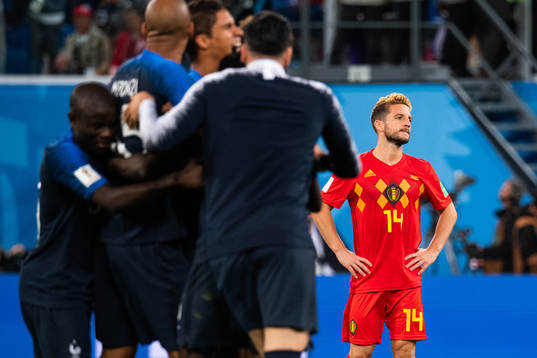 Dries Mertens of Belgium looks dejected