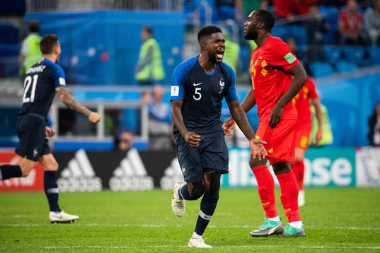 Samuel Umtiti of France celebrate