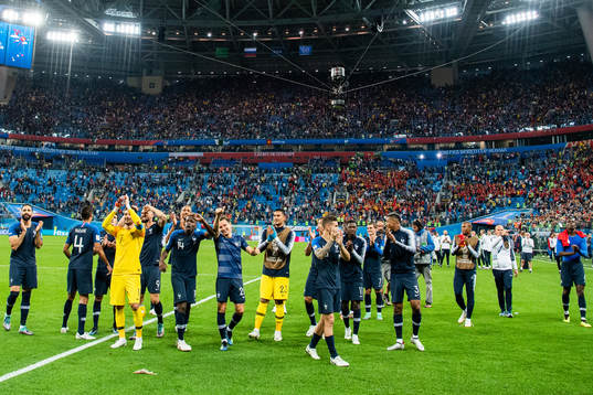 Players of France celebrate
