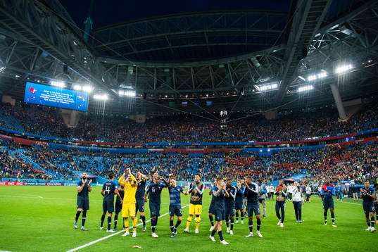 Players of France celebrate