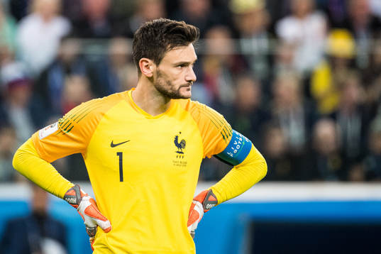 Goalkeeper Hugo Lloris of France looks dejected