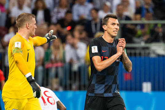 Mario Mandzukic of Croatia looks dejected