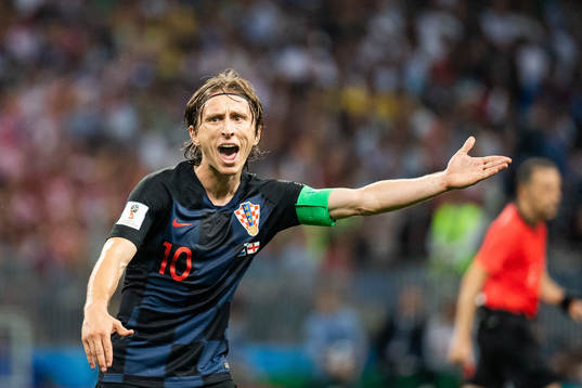 Luka Modric of Croatia reacts