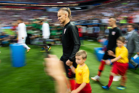 Domagoj Vida of Croatia enters the pitch prior to the FIFA