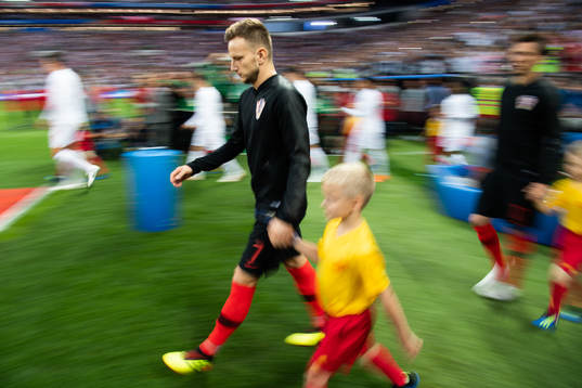 Ivan Rakitic of Croatia enters the pitch prior to the FIFA