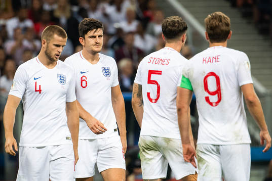 Eric Dier and Harry Maguire look dejected